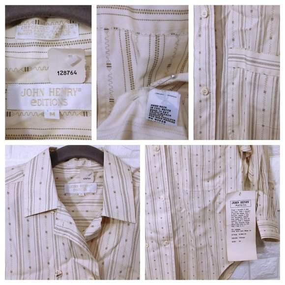 New Vintage 80s Double-Breasted Oversize Shirt - Picture 4 of 8